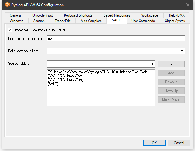 configuration dialog salt tab