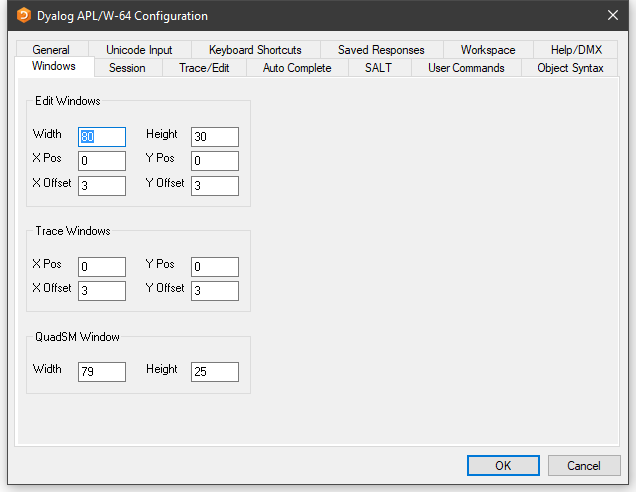 configuration dialog windows tab