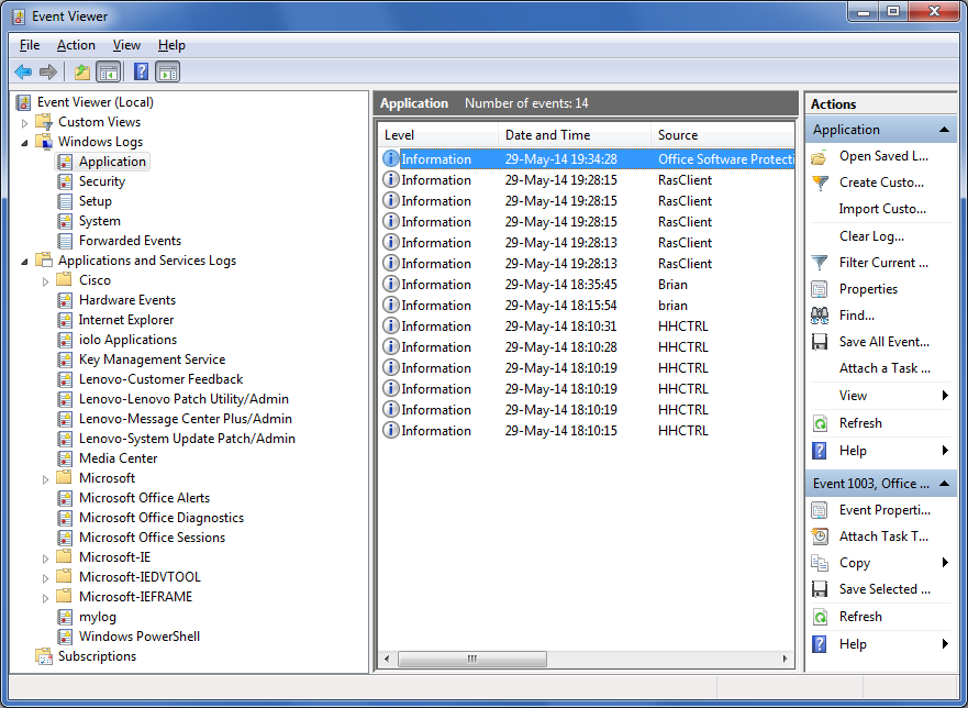 windows event viewer